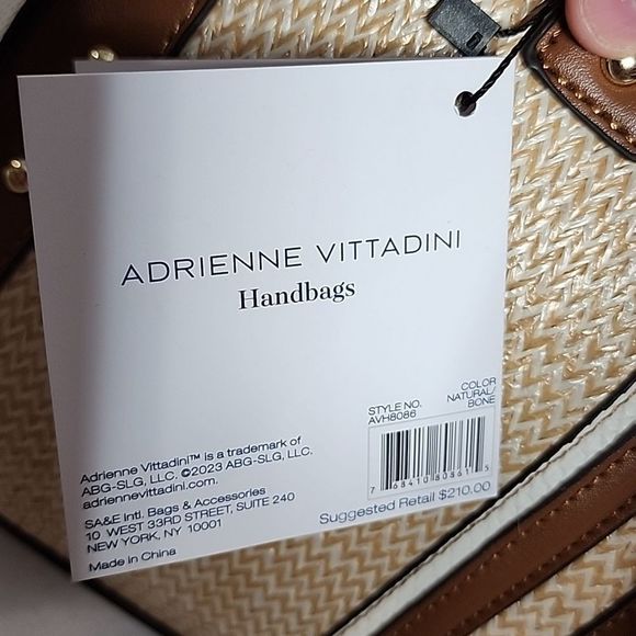 Adrienne Vittadini Women's Capri Collection Satchel Bag NC3 Natural/Bone OS - Picture 6 of 10